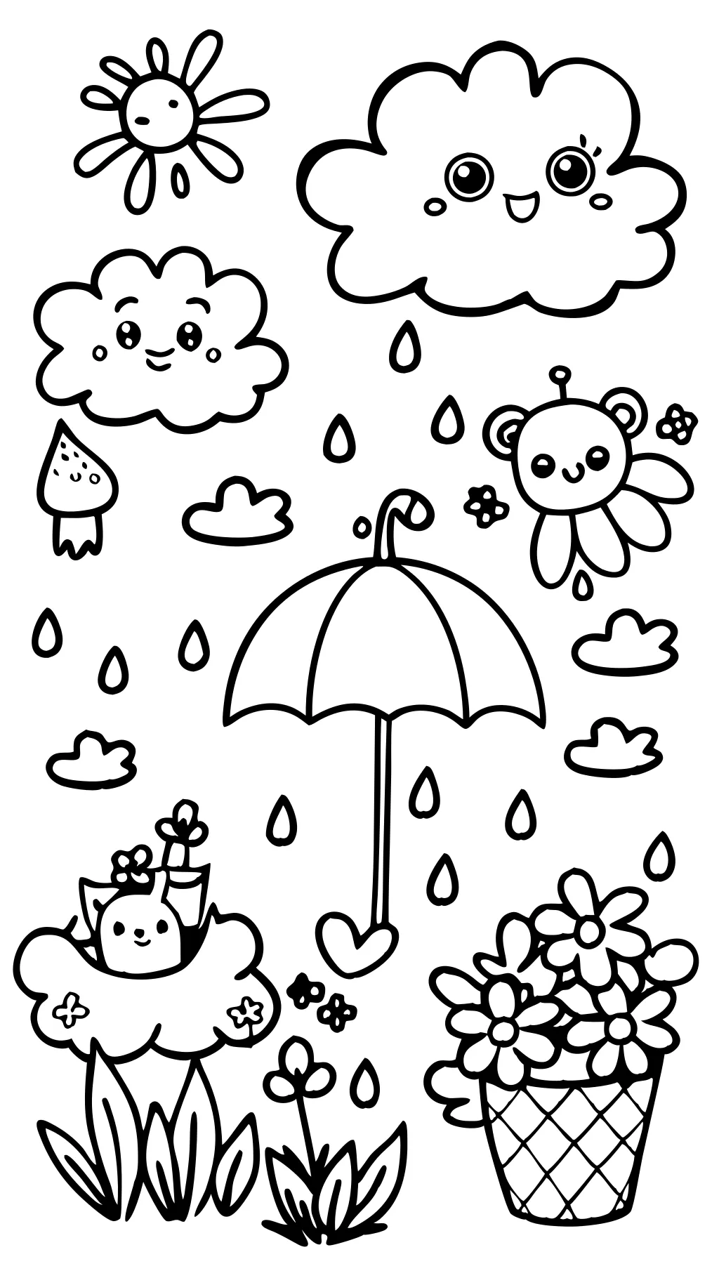 coloring pages april showers